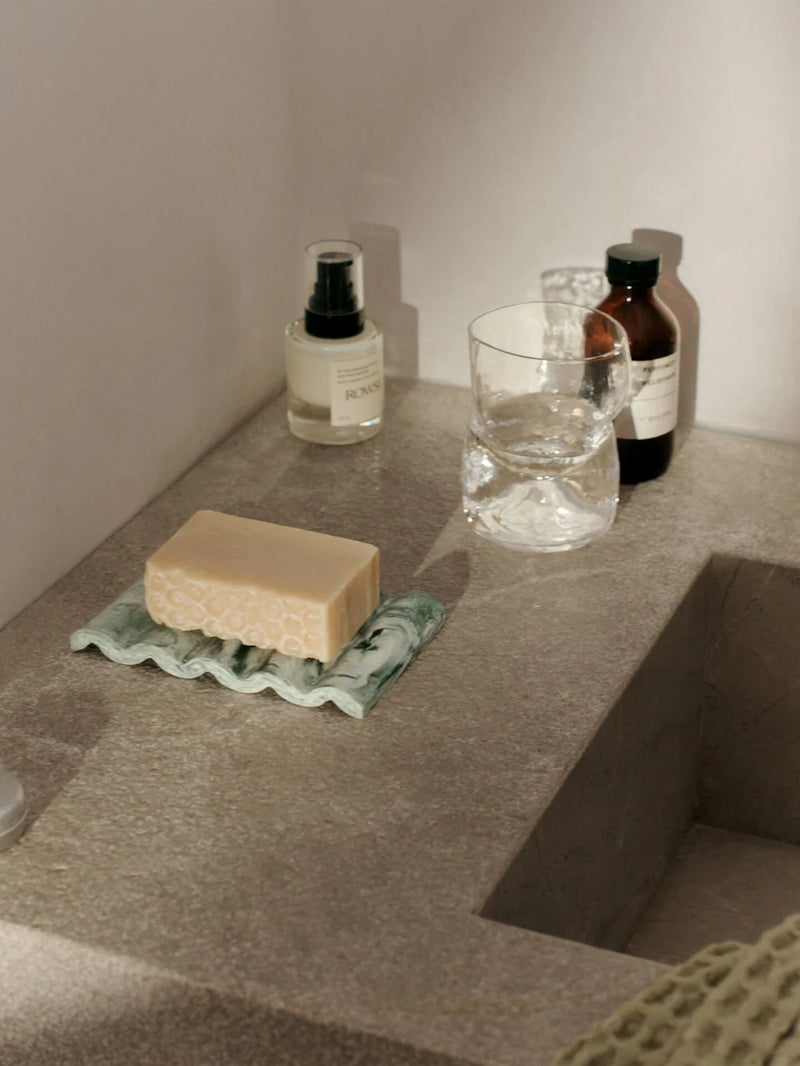 Mist Soap Dish - Emerald Off-White
