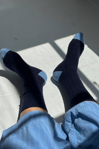 Extended Cashmere Classic Socks - Navy
