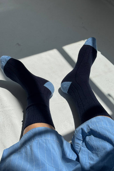 Extended Cashmere Classic Socks - Navy