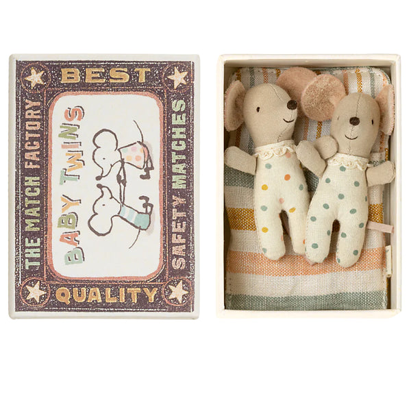 Baby Twin Mice in Matchbox