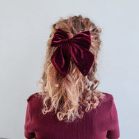 Tartan Agnes Bow Clips - Red