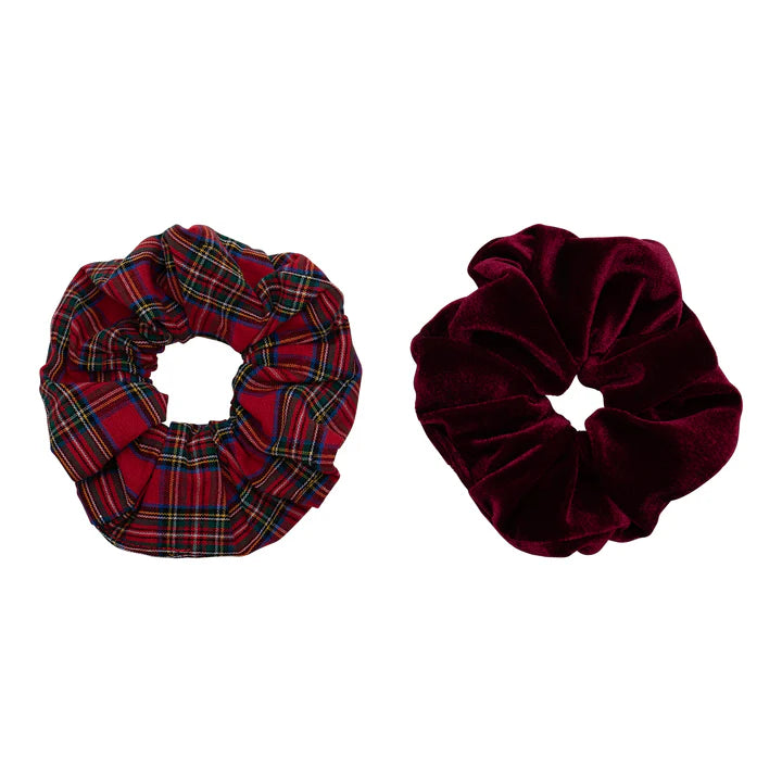 Giant Tartan Scrunchies - Red
