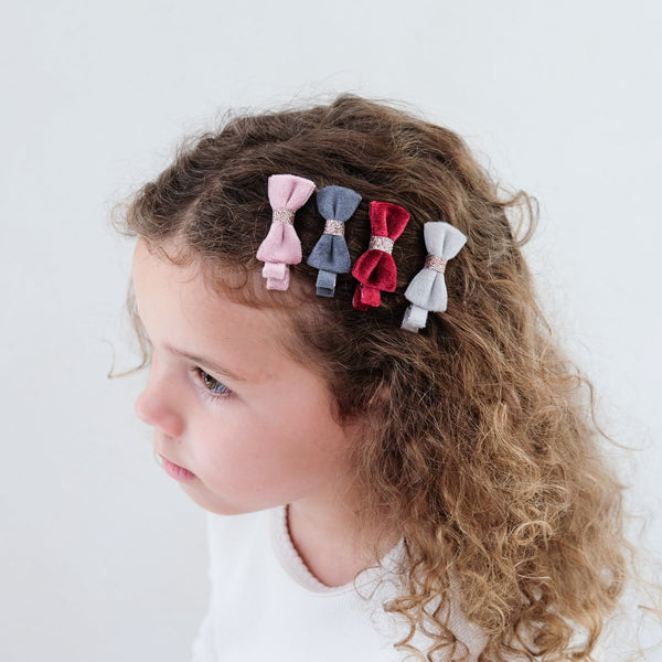 Christmas Velvet Bow Clips