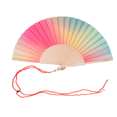 Hand Fan - Pink and Green Gradient