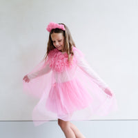 Pink Ruffle Flower Cape