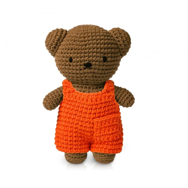 Crochet Boris Bear with Orange Overalls