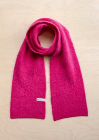 Mohair & Wool Scarf in Magenta