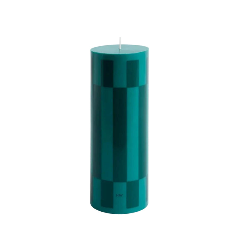 Column Candle - Large - Green and Dark Green