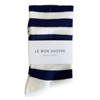 Wally Socks - Wide / Navy Stripe