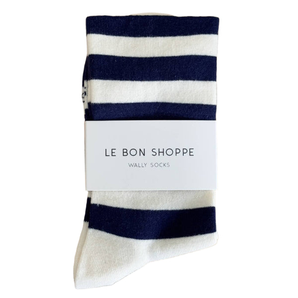 Wally Socks - Wide / Navy Stripe