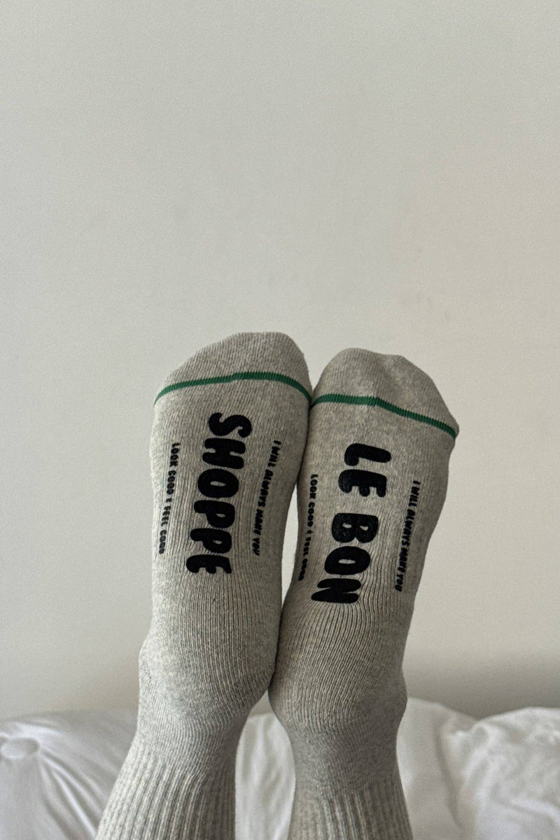 Hugger Socks - Heather Grey/Black