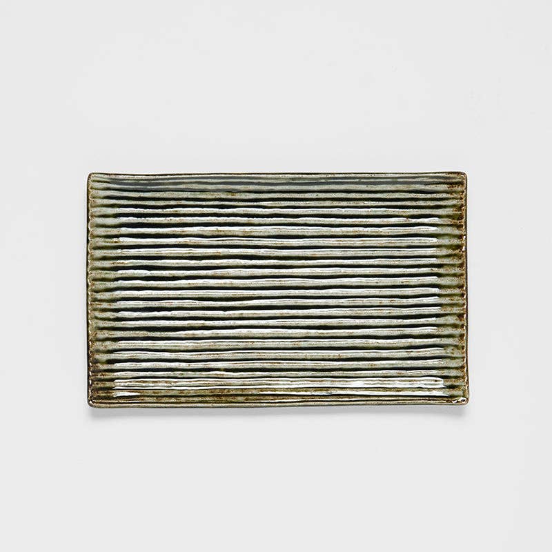 Sushi Plate Green Contour Glaze 24cm