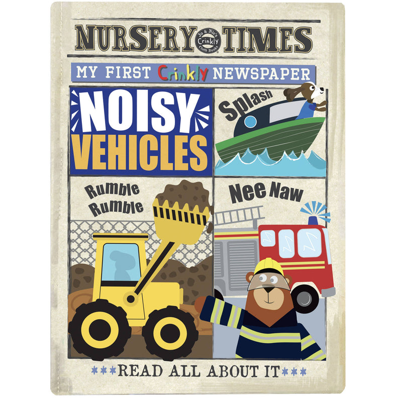 Crinkly Cloth Newspaper - Noisy Vehicles