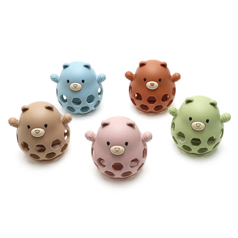 Silicone Motor Skills Ball Bear - Soft Pink