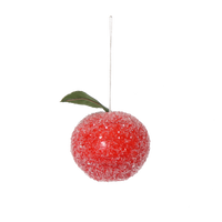 Spun Cotton Frosted Fruit Christmas Decoration, 6cm: Lemon