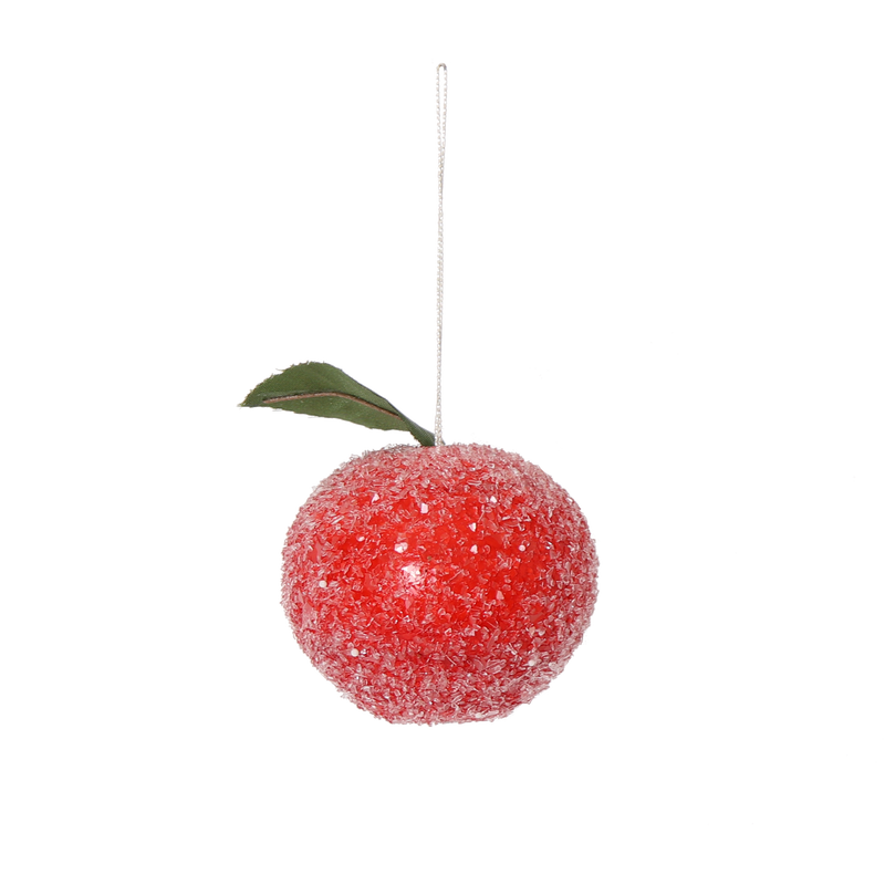 Spun Cotton Frosted Fruit Christmas Decoration, 6cm: Lemon