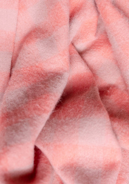 Super Soft Lambswool Baby Blanket in Blush Gingham