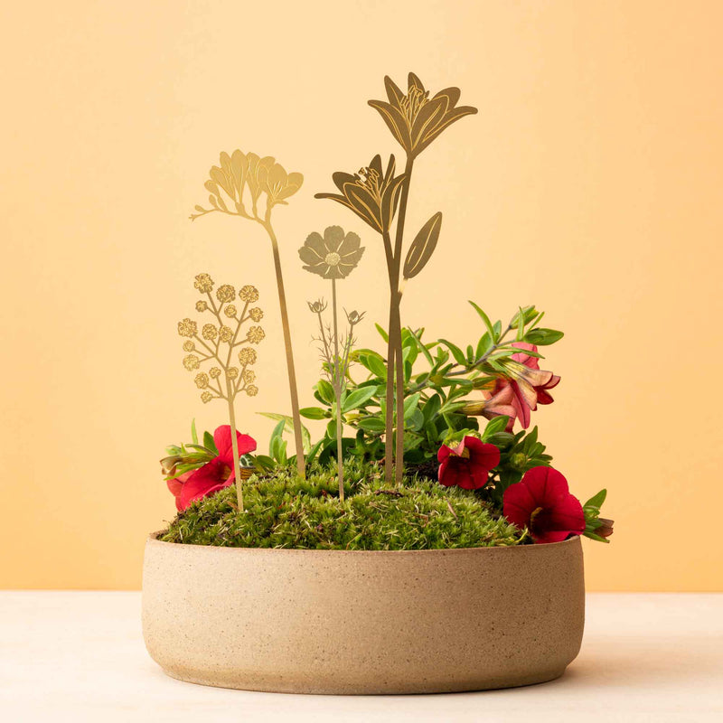 Brass Bloom Bouquet Plant Pot Decoration