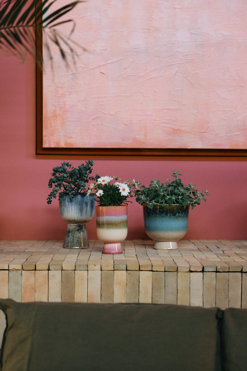 Retro Flower Pot - Lagoon