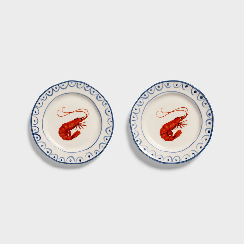 Plate Sirene Crevette - Set of 2