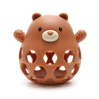 Silicone Motor Skills Bear Ball - Rust