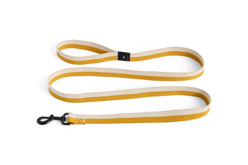 Dog Leash Flat M/L - Off White/Ochre