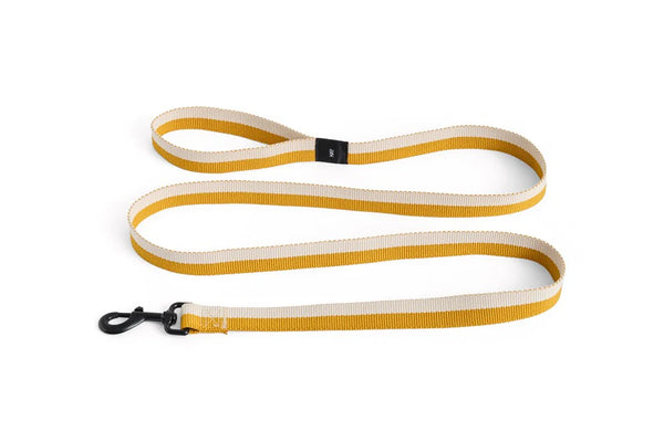 Dog Leash Flat M/L - Off White/Ochre
