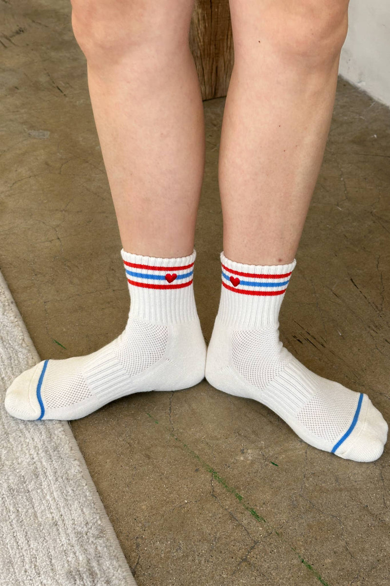 Embroidered Girlfriend Socks - Leche & Heart