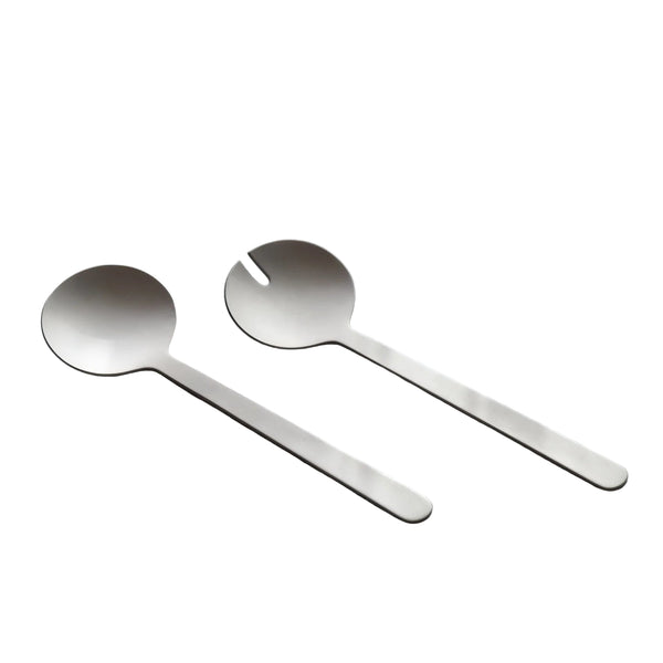 Salad Servers - Brushed Stainless Steel - Set of 2