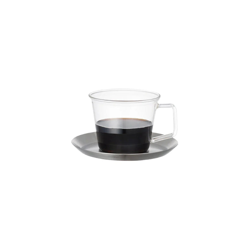 Cast Coffee Cup & Stainless Steel Saucer 220ml