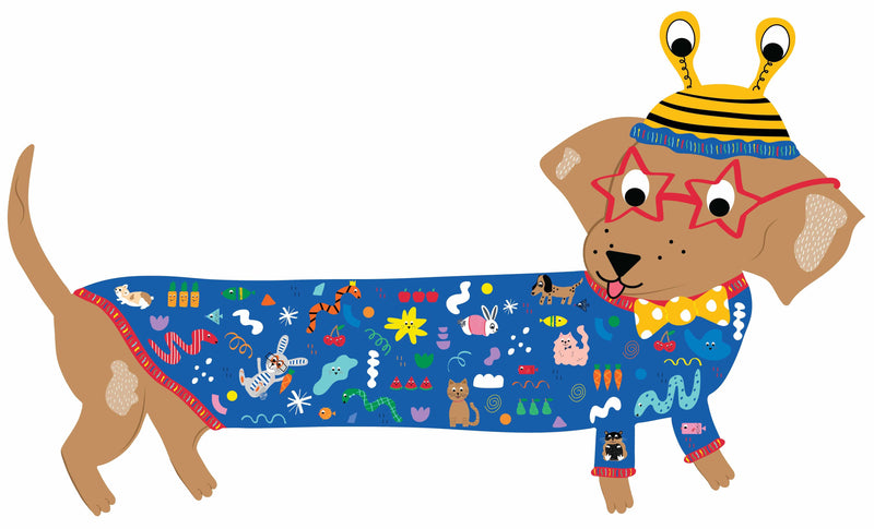 Floss and Rock - UK - Pets 20pc "Sausage Dog" Shaped Jigsaw with Shaped Box