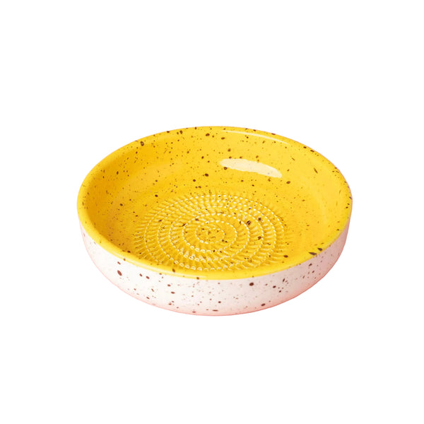 Large Pottery Grater Plate & Spoon - Cinnamon