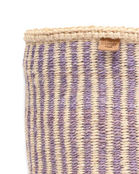The Basket Room - UMEME: Lavender Pinstripe Woven Storage Basket: S / Purple / Pinstripe