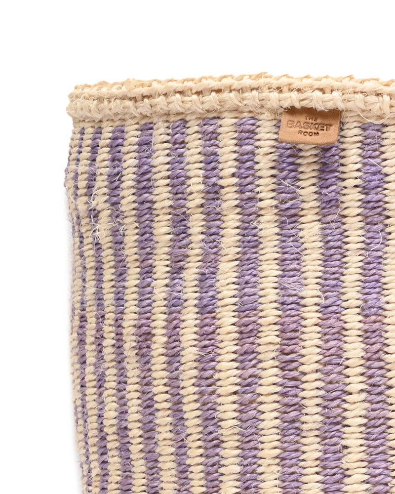 The Basket Room - UMEME: Lavender Pinstripe Woven Storage Basket: S / Purple / Pinstripe