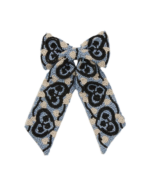 Hearty Beaded Bow Clip