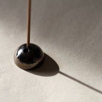 Dome Brass Incense Stick Holder - Black Zinc