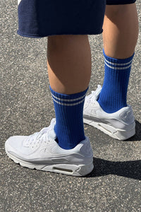 Extended Boyfriend Socks - Cobalt