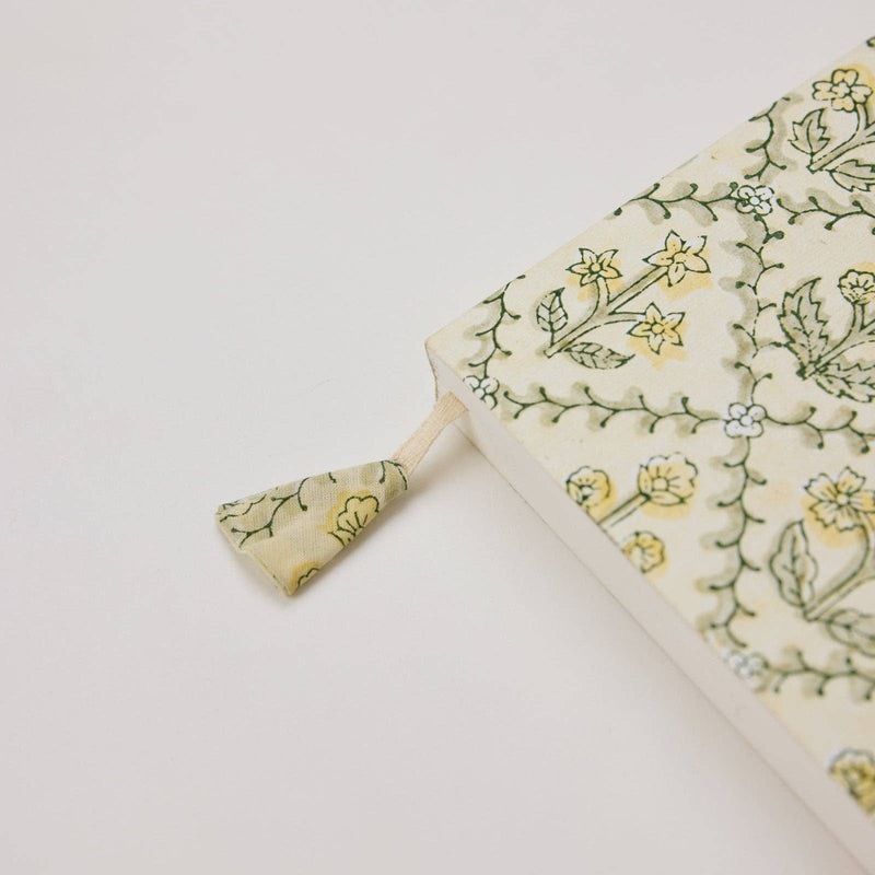 A5 Ruled Notebook - Floral Lattice Buttercream