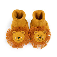 Cotton Knit Baby Slipper Socks: Lion