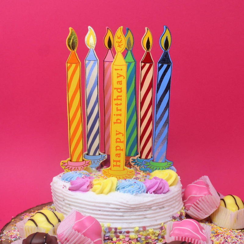 Birthday Candle Bookmark - Apricot/Pink