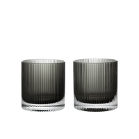 Ripple Tumbler Glasses - Set of 2 - Smoked Grey