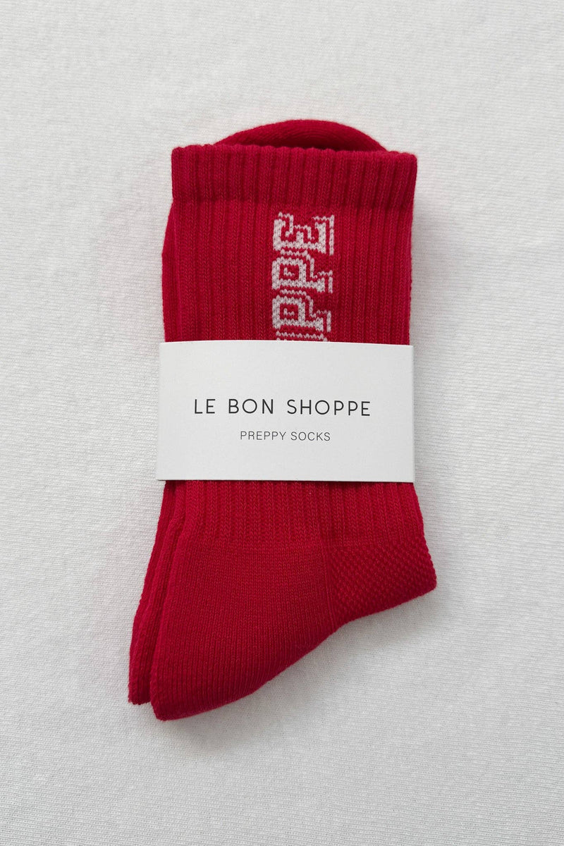 Preppy Socks - Red/Cream