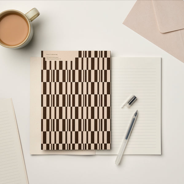 A5 Umber Tile Ruled + Plain Notebook