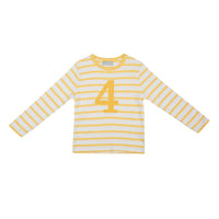 Buttercup & White Breton Striped Number T-Shirt