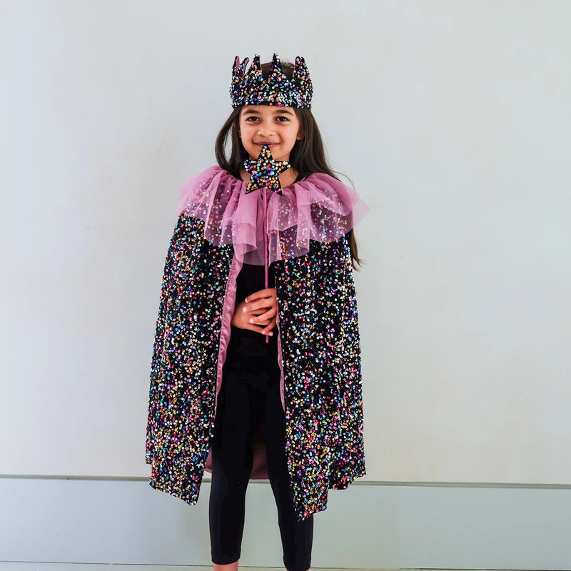 Ruffled Dazzle Sequin Cape
