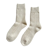 Cashmere Pointelle Socks - Cream