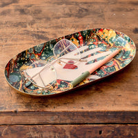 Oval Enamel Tray - Heart in Hand