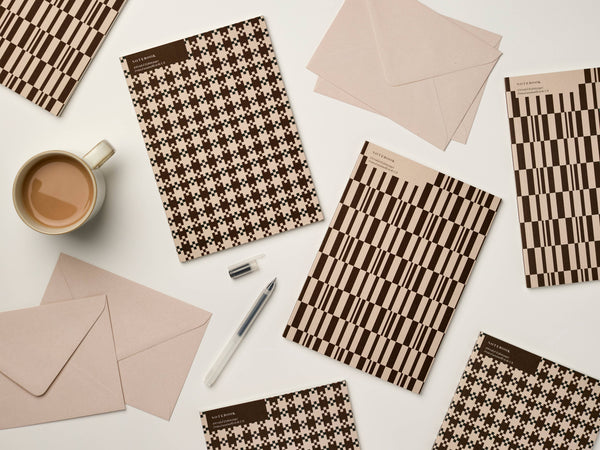 A5 Brown Umber Flower Blanket Tile Notebook