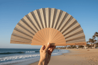 Champagne Gold Glitter fan - 23cm
