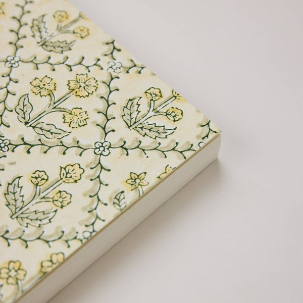 A5 Ruled Notebook - Floral Lattice Buttercream